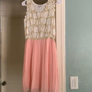Gold and Pink Scalloped Dress